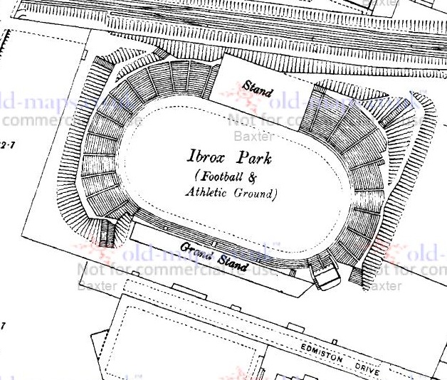 Glasgow - Ibrox Park : Map credit Old-Maps.co.uk historic maps